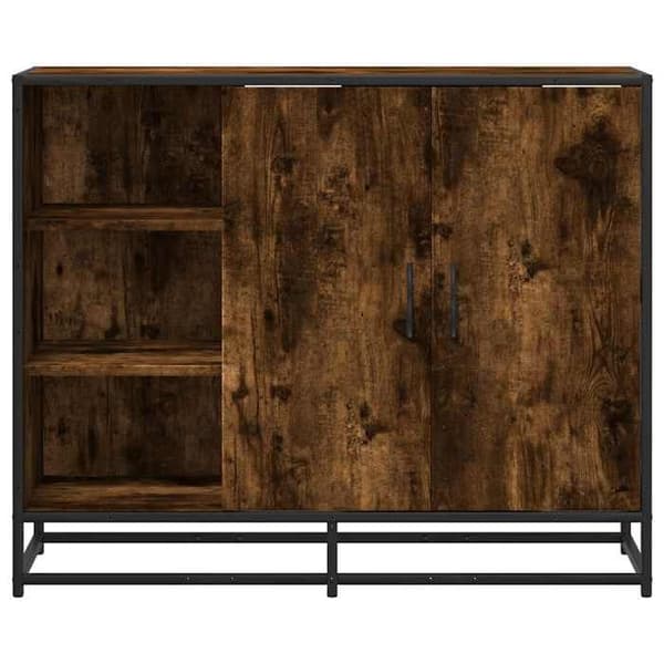 Maison Exclusive - Buffé ek rökig 92x35x76 cm ingenjörsträ