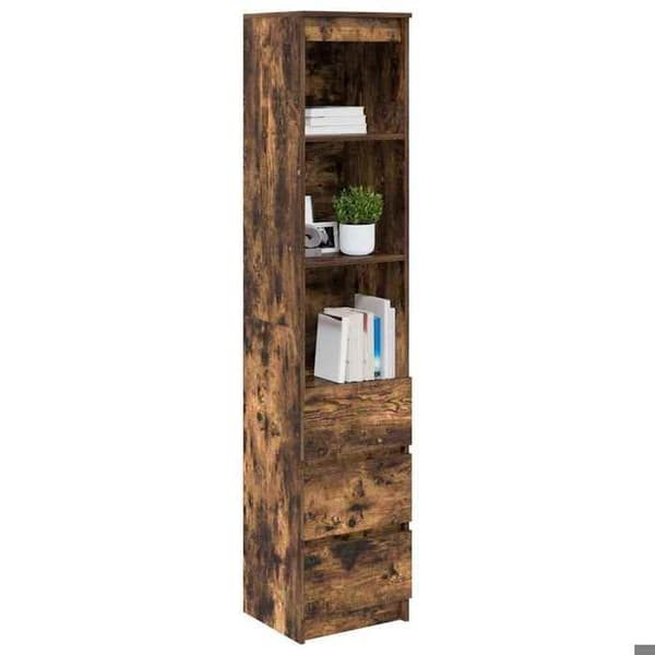 Maison Exclusive - Buffé hög ekrökt 37,5x35x180 cm ingenjörsträ