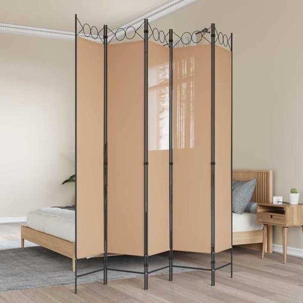 Paravent - MAISON EXCLUSIVE - 3 paneelia - Beige - Polyesterikangas - 200 x 220 cm beige