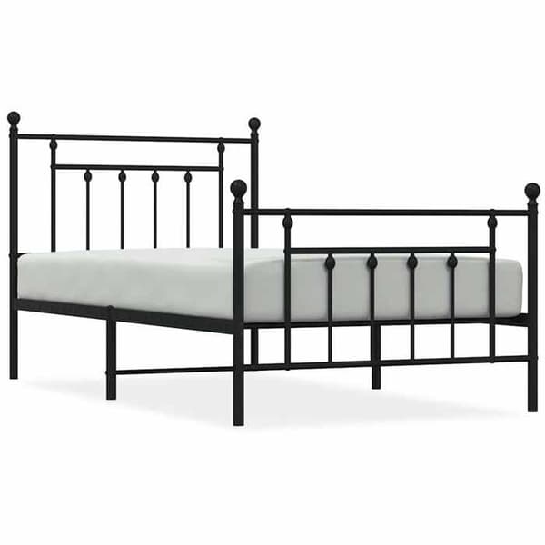 Sengestel - EKSKLUSIV HUS - 100x190 cm - Sort - Metal - Lamelseng Svart