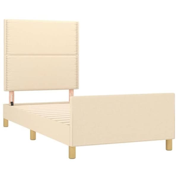 Maison Exclusive - Sengestel uden madras creme 90x200 cm stof