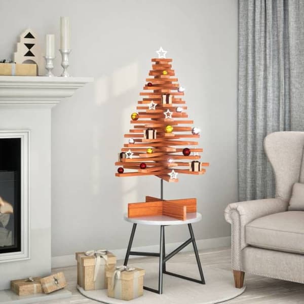 Juletræ - EKSKLUSIV HUS - 100 cm - Massivt fyrretræ - Drejelige grene - Robust base