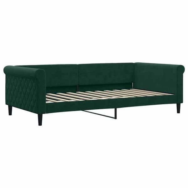 Maison Exclusive - Päivävuode ja vuodevaatteet, tummanvihreä 100x200 cm sametti