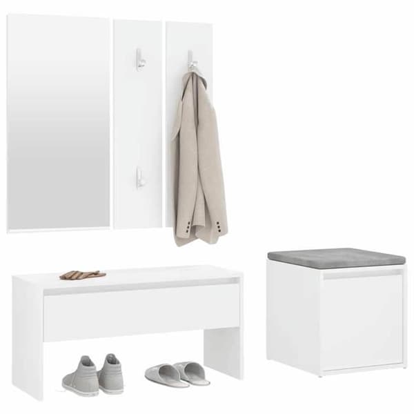 Maison Exclusive - Set med hallmöbler Vit Ingenjörsträ