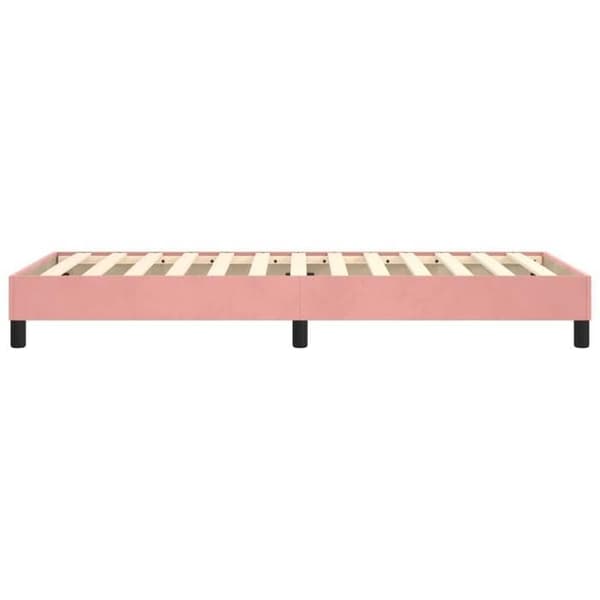 Maison Exclusive - Sängram med ribbor rosa 90x200 cm sammet rosa
