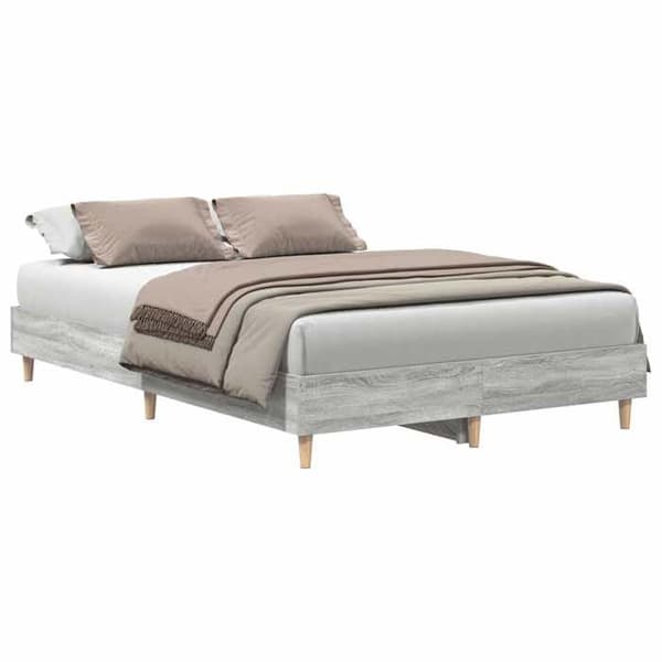 Sengestel - EKSKLUSIV HUS - Sonoma - 135x190 cm - Grå sonoma - Lamelseng Sonoma grå