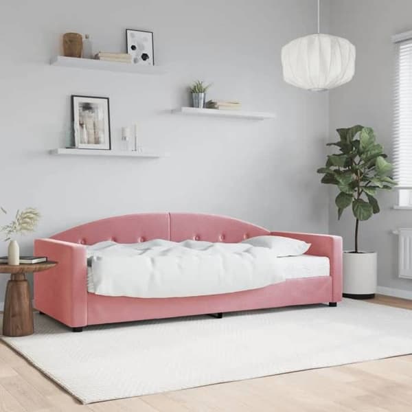 Maison Exclusive - Dagbädd med rosa madrass 80x200 cm sammet Ros
