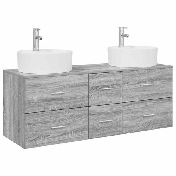 Maison Exclusive - 3-delars badrumsinredning Sonoma grå Sonoma grå