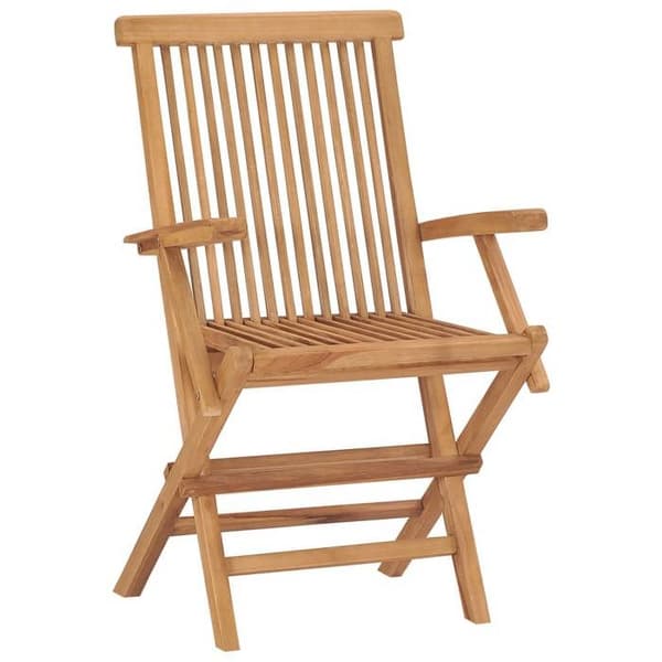 Trädgårdsstolar - EXKLUSIVT HEM - Set om 2 - Massivt teak - Beige kuddar - Fällbara beige