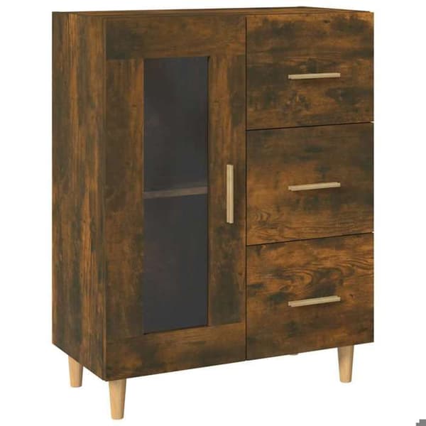 Maison Exclusive - Buffé i rökig ek 69,5x34x90 cm ingenjörsträ
