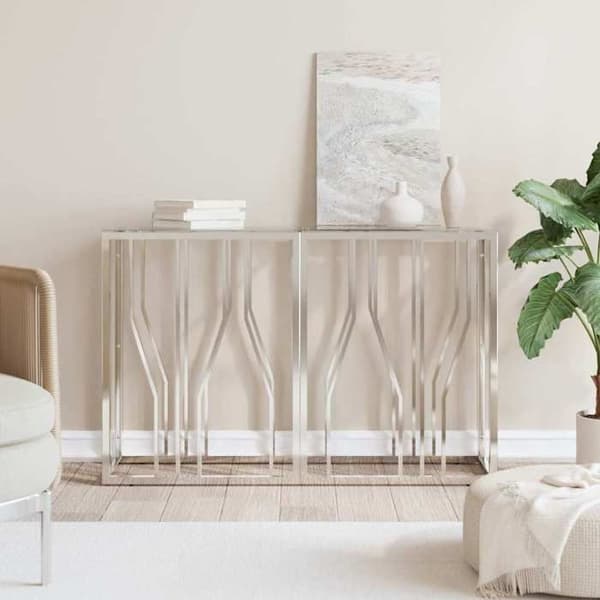Bordkonsol - MAISON EXCLUSIVE - 110x30x70 cm - Rustfrit stål - Glasplade - Vægbeslag