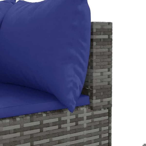 Maison Exclusive - Trädgårdsmöbler 7 delar med kuddar Grå Flätad resin
