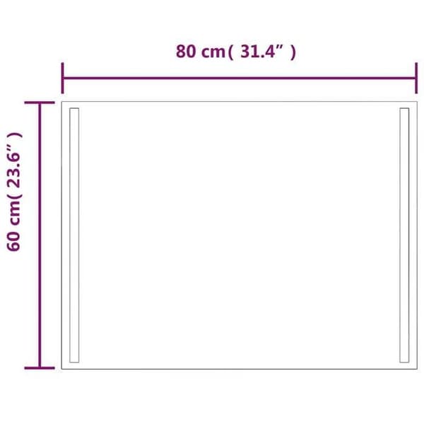Maison Exclusive - LED-kylpyhuoneen peili 80x60 cm