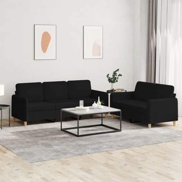Maison Exclusive - 2 kpl sohvasetti tyynyillä Musta Kangas