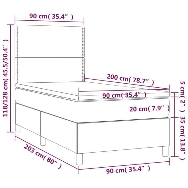 Sengestel med madras - Eksklusivt hus - 90x200 cm - Justerbart sengegærde - Lys grå