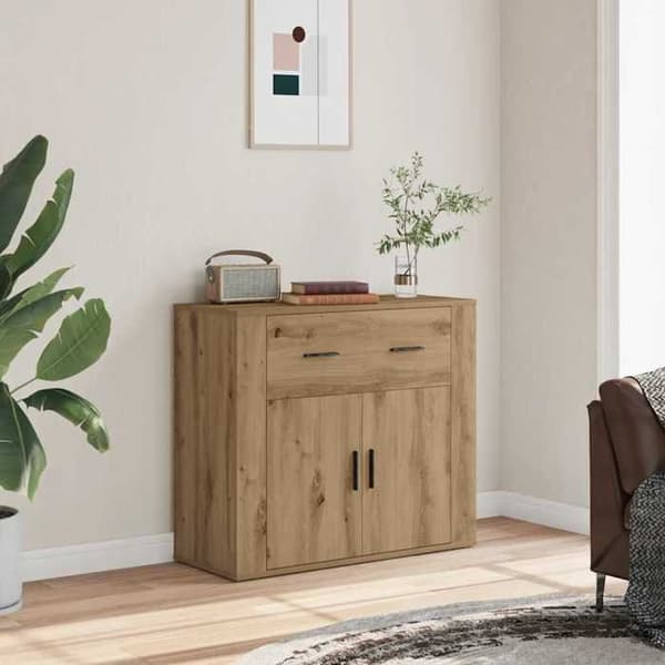 Maison Exclusive - Buffé i ek, hantverk 80x33x70 cm, ingenjörsträ.