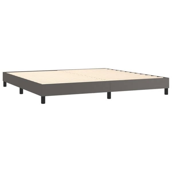 Maison Exclusive - Sengebund med lameller og madras samt LED Grå 200x200 cm