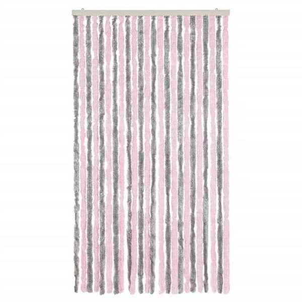 Maison Exclusive - Harmaa hopeinen ja vaaleanpunainen hyttysverkko 100x220 cm sametti