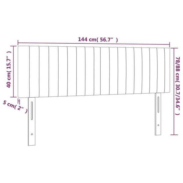 Maison Exclusive - LED Hovedgærde Sort 144x5x78/88 cm Velour Svart
