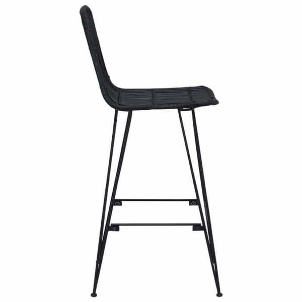 Baari stool - MAISON EXCLUSIVE - 44 x 55 x 109 cm - Rottinki & Teräs - Musta - 2 kpl Svart