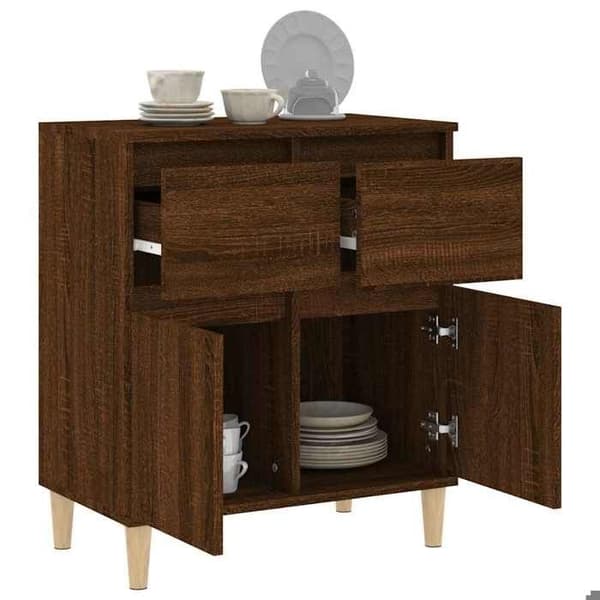Maison Exclusive - Buffet i brunt egetræ 60x35x70 cm i ingeniørtræ
