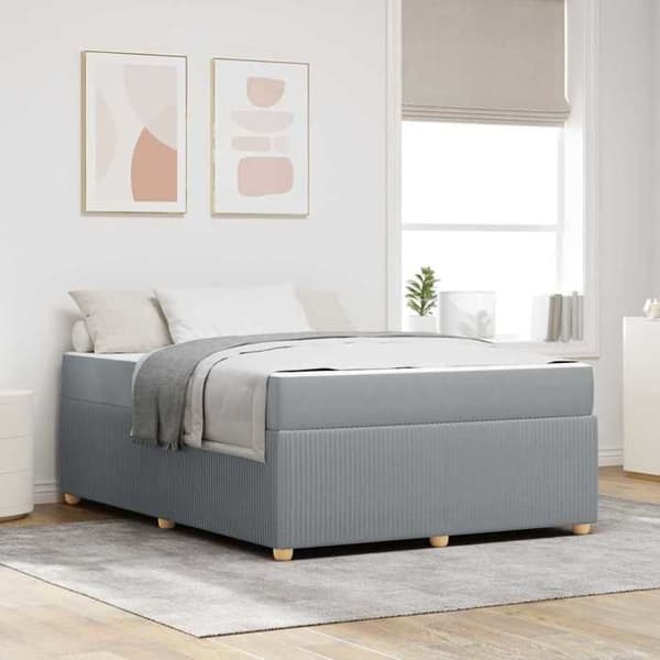 Maison Exclusive - Sengebund Lys grå 160 x 200 cm stof Ljusgrått