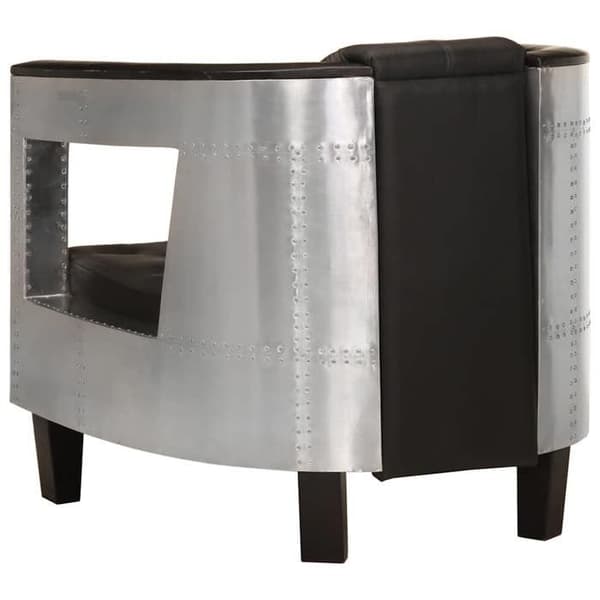 Maison Exclusive - Stol i aviationsstil sort ægte læder Svart