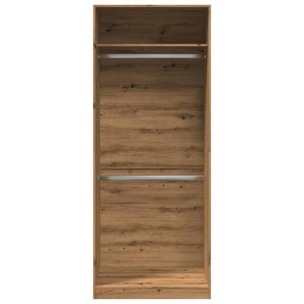 Maison Exclusive - Håndlavet egetræsgarderobe 80x50x200 cm i ingeniørtræ Ek