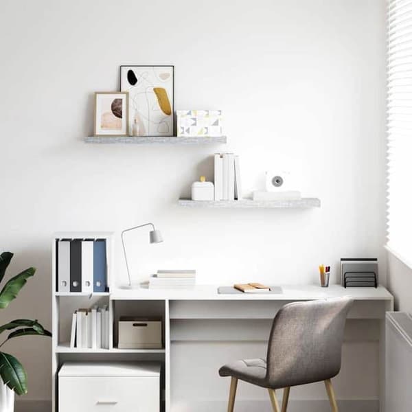 Maison Exclusive - Kelluvat seinähyllyt 2 kpl harmaa betoni 80x23,5x3,8 cm MDF