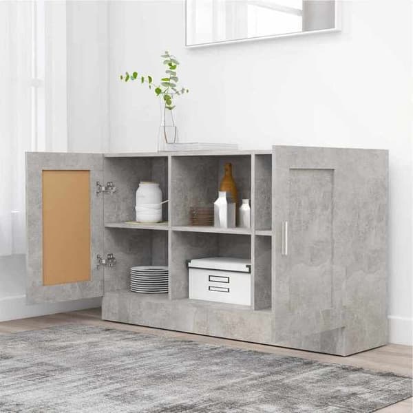 Maison Exclusive - Buffé Grå betong 120x30,5x70 cm Ingenjörsträ