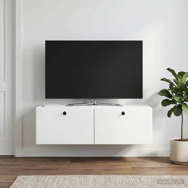 Maison Exclusive - Väggmonterad TV-möbel 98 x 41 x 30 cm Vit Ingenjörsträ