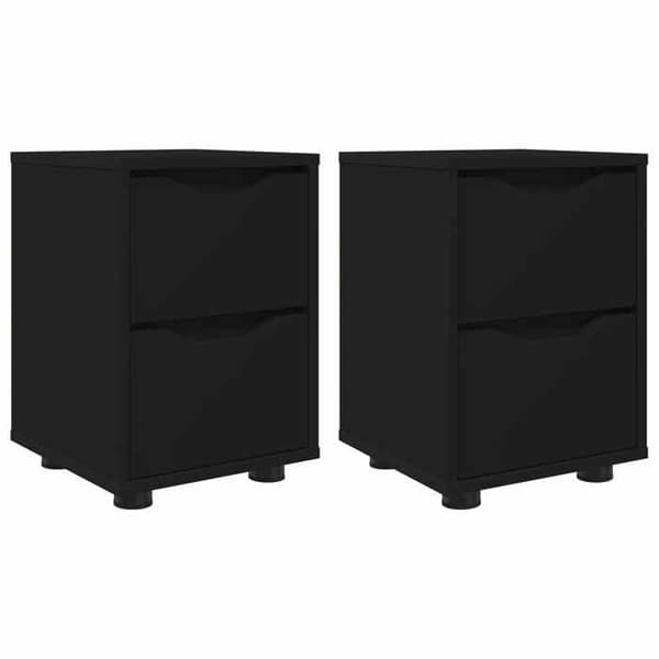 Maison Exclusive - Natborde 2 stk Sort 30,5 x 30 x 43 cm Ingeniørtræ