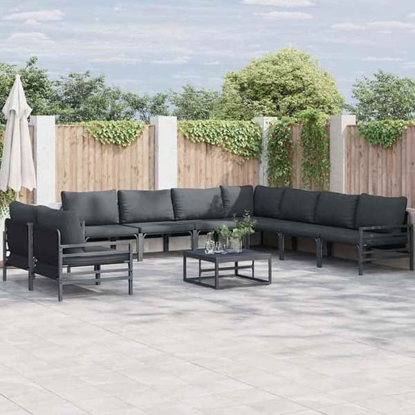 Maison Exclusive - 9 osan musta terassikalustesarja