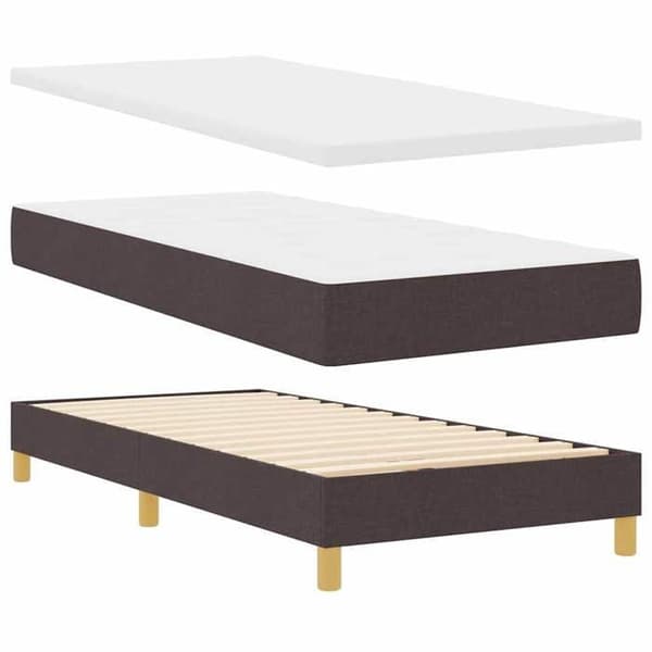 Maison Exclusive - LED-fjeder seng Mørkebrun 90 x 190 cm stof