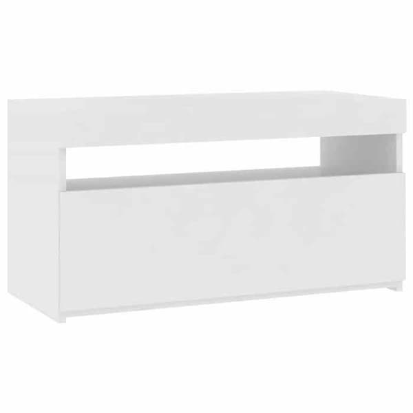 Maison Exclusive - TV-møbel med LED-lys Hvid glans 75x35x40 cm