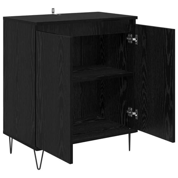 Maison Exclusive - Buffet Sort egetræ 60 x 35 x 70 cm Ingeniørtræ svart ek