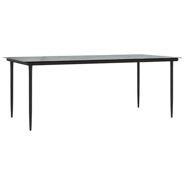 Havemøbel - EKSKLUSIV HUS - 200x100x74 cm - Sort - Epoxy malet stål - Tempereret glasplade Svart