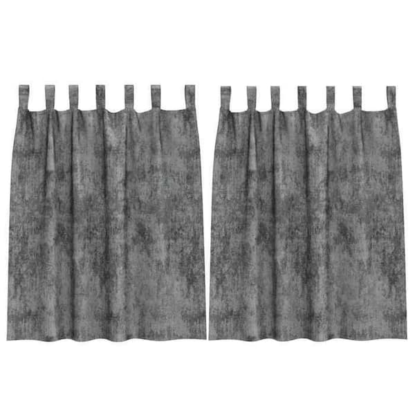 Maison Exclusive - Gardiner i sammet 2 st Grå 140 x 140 cm Sammet Grå