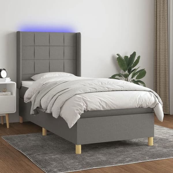 Maison Exclusive - Sängyn sälepohja LED Harmaa 90x190cm Kangas