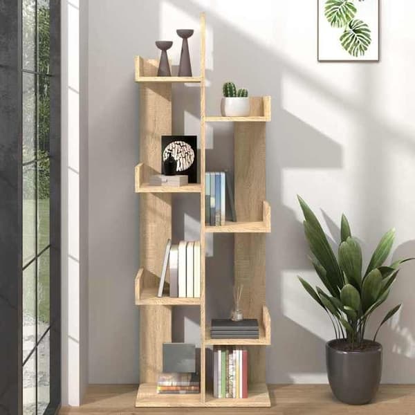 Maison Exclusive - Bibliotek Egetræ sonoma 48x25,5x140 cm Ingeniørtræ
