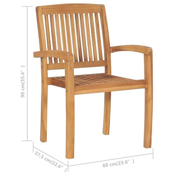 Maison Exclusive - Stabelbare havestole 6 stk Solid teaktræ