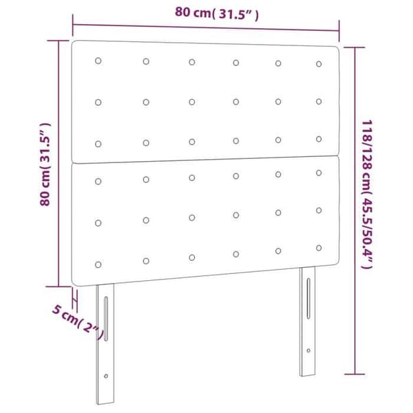 Maison Exclusive - LED-päätyruutu Rose 80x5x118/128 cm Sametti rosa