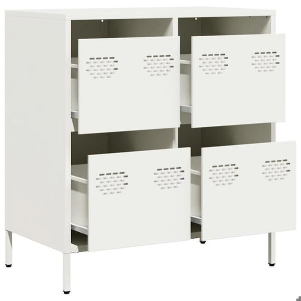 Maison Exclusive - Hvidt buffet 68x39x73,5 cm koldvalset stål