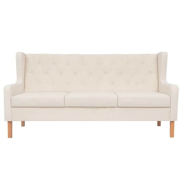 Maison Exclusive - Sæt af 2 sofaer i hvid creme stof Vit grädde