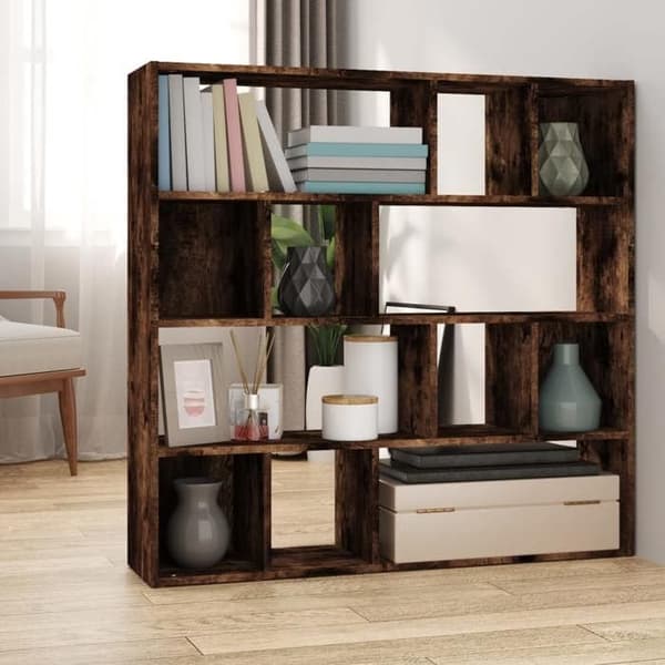 Maison Exclusive - Bibliotek/Rumseparator Røget eg 105x24x102 cm