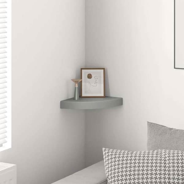 Maison Exclusive - Harmaa kulma kelluva hylly 25x25x3,8 cm MDF grå