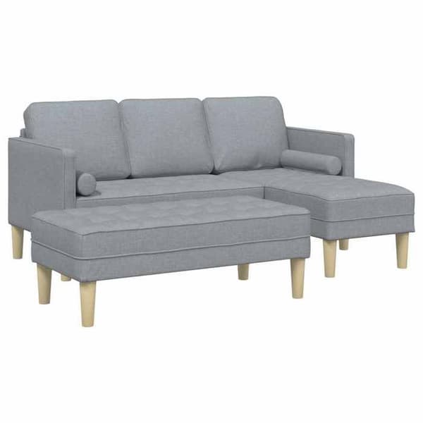 Maison Exclusive - 2 kpl sohvasetti Vaaleanharmaa Polyesteri