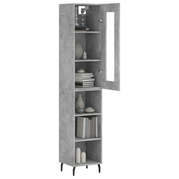 Maison Exclusive - Buffé hög Grå betong 34,5x34x180 cm Ingenjörsträ