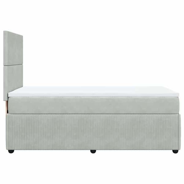 Maison Exclusive - Sängyn sälepohja ja vaaleanharmaa patja 90x200 cm Sametti