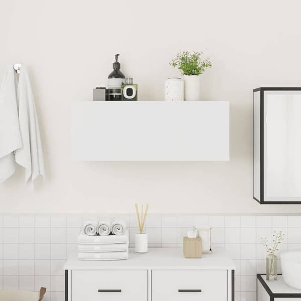Maison Exclusive - Väggmonterad badrumsskåp vit 80x25x30 cm ingenjörsträ Vit